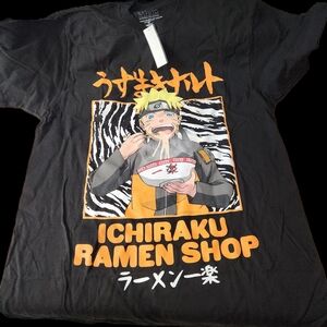 NWT Naruto Shippuden Men's Ichiraku Ramen Shop Graphic T-Shirt Black Medium